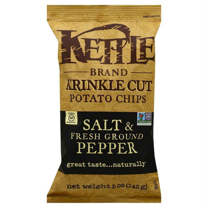 Kettle Brand: Krinkle Cut Potato Chips Salt And Fresh Ground Pepper, 5 Oz