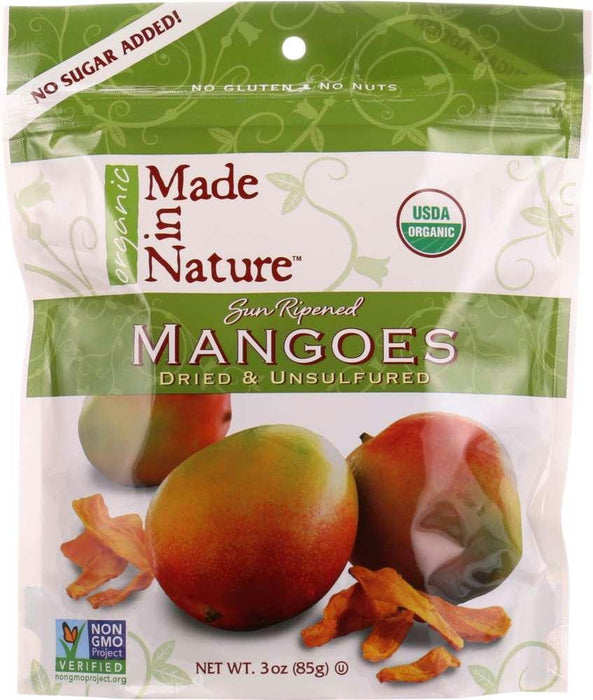 Made In Nature: Organic Mangoes Dried & Unsulfured, 3 Oz