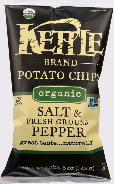 Kettle Brand: Potato Chips Organic Salt & Fresh Ground Pepper, 5 Oz