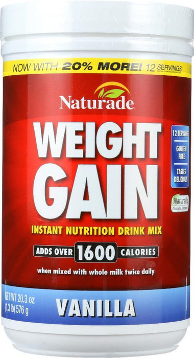 Naturade: Weight Gain Instant Nutrition Drink Mix Vanilla, 20.3 Oz