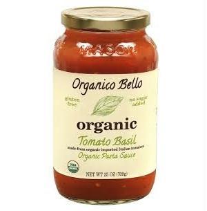 Organico Bello: Organic Pasta Sauce Tomato Basil, 25 Oz