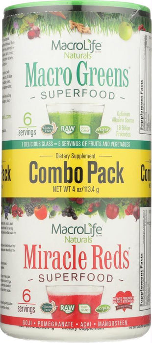 Macrolife Naturals: Greens & Reds Combo Pack, 4 Oz