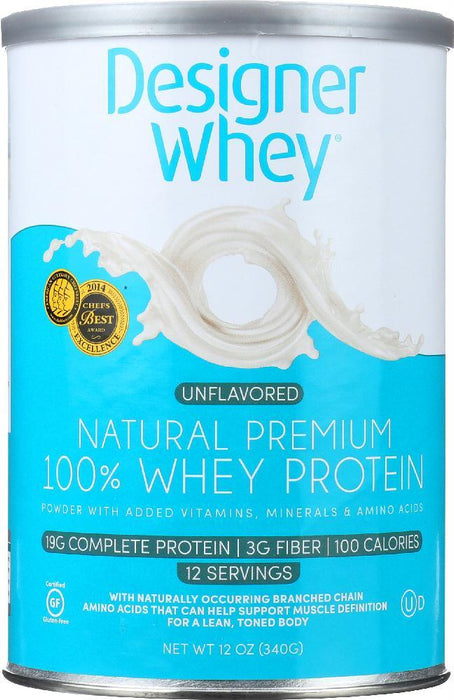 Designer Protein Whey: 100% Premium Purely Unflavored, 12 Oz