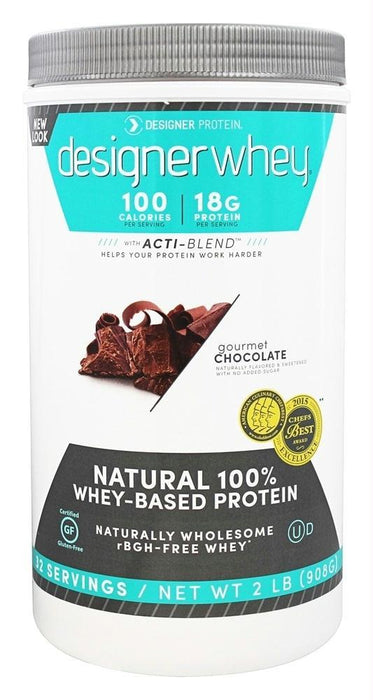 Designer Protein Whey: 100% Premium Powder Gourmet Chocolate, 2 Lb