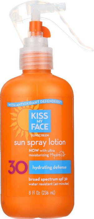 Kiss My Face: Sun Spray Lotion Sunscreen Spf 30, 8 Oz