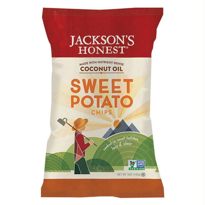 Jackson's Honest: Potato Chips Sweet Potato, Made With Coconut Oil, 5 Oz