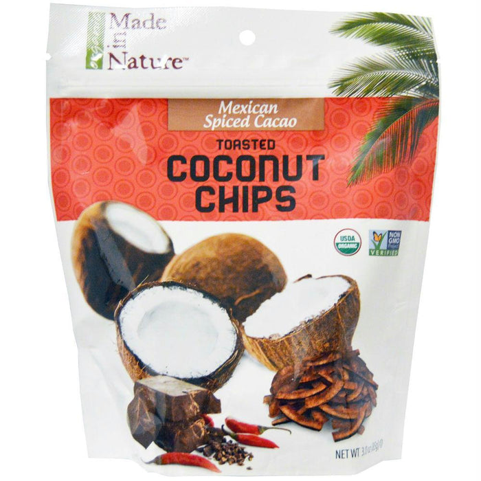 Made In Nature: Organic Toasted Coconut Chips Mexican Spiced Cacao, 3 Oz