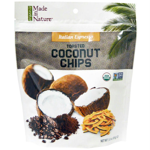 Made In Nature: Organic Toasted Coconut Chips Italian Espresso, 3 Oz