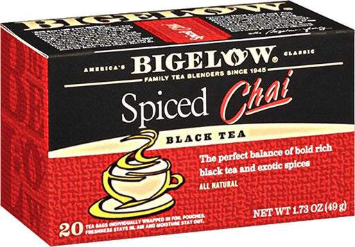 Bigelow: Spiced Chai Black Tea 20 Tea Bags, 1.73 Oz