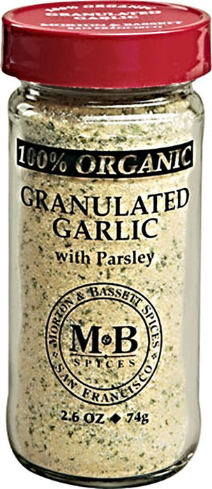 Morton & Bassett: Organic Granulated Garlic With Parsley, 2.6 Oz