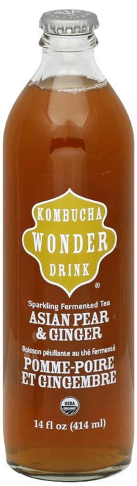 Kombucha: Wonder Drink Asian Pear & Ginger, 14 Oz