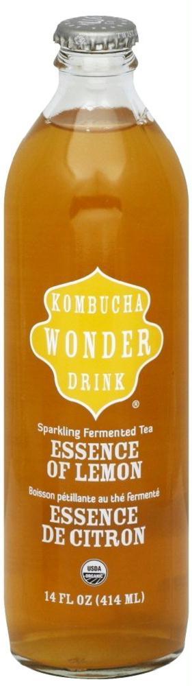 Kombucha: Wonder Drink Tea Essence Of Lemon, 14 Oz