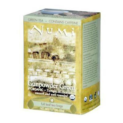 Nimi Teas: Organic Green Tea Medium Caffeine Gunpowder 18 Tea Bags, 1.27 Oz