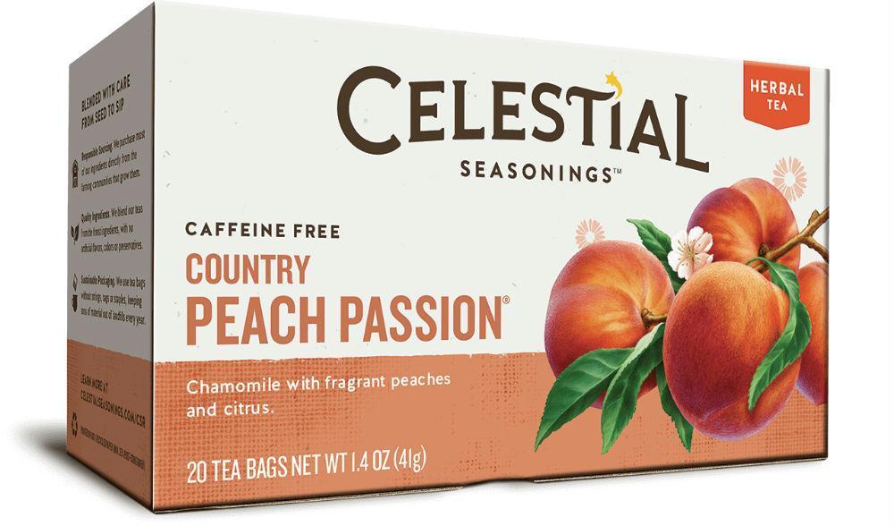 Celestial Seasonings: Country Peach Passion Herbal Tea Caffeine Free, 20 Bg