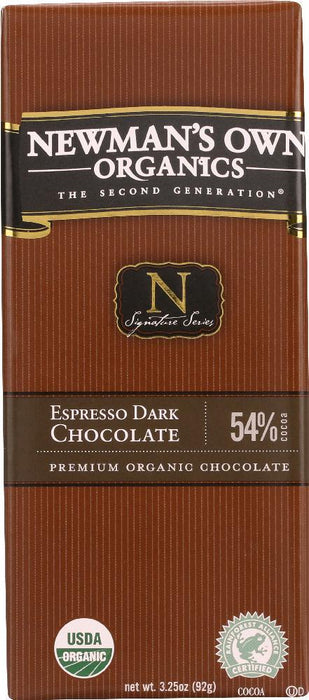 Newman's Own: Organics Espresso Dark Chocolate Bar, 3.25 Oz