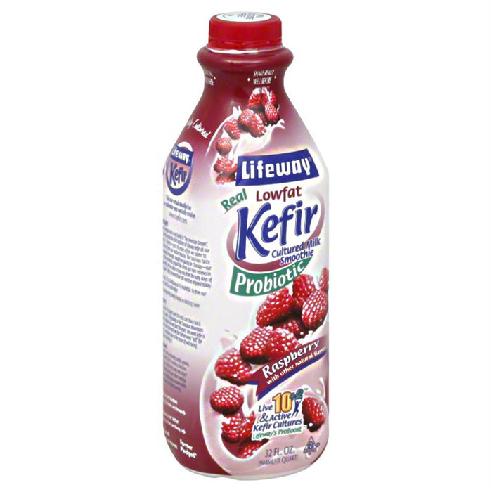 Lifeway: Kefir Raspberry Cultured Lowfat Milk Smoothie, 32 Oz