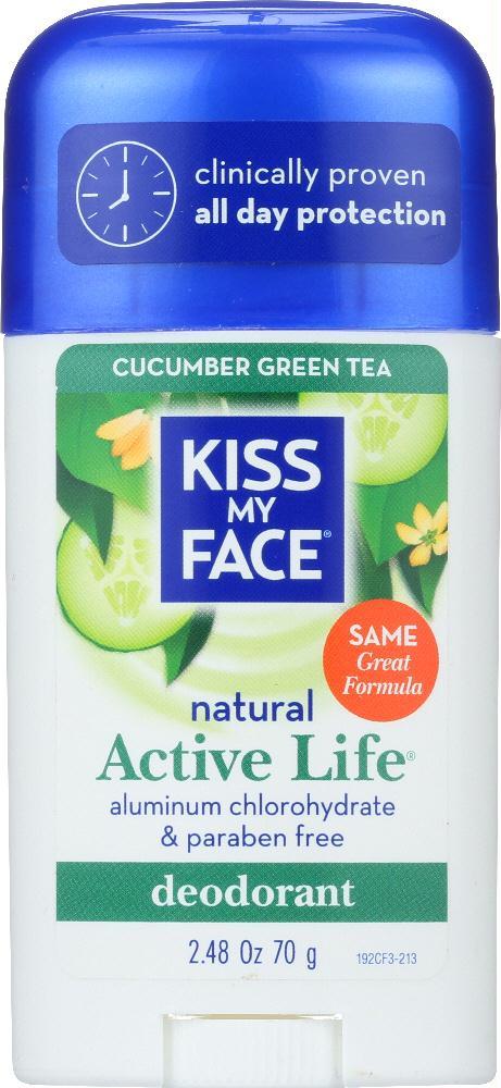 Kiss My Face: Natural Active Life Deodorant Cucumber Green Tea, 2.48 Oz