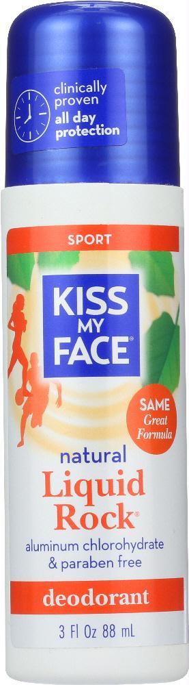 Kiss My Face: Deodorant Liquid Rock Roll-on Sport, 3 Oz