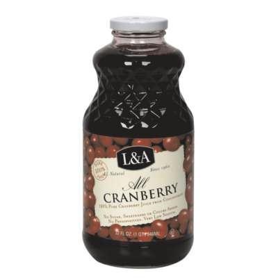 L & A Juice: All Cranberry Juice, 32 Oz