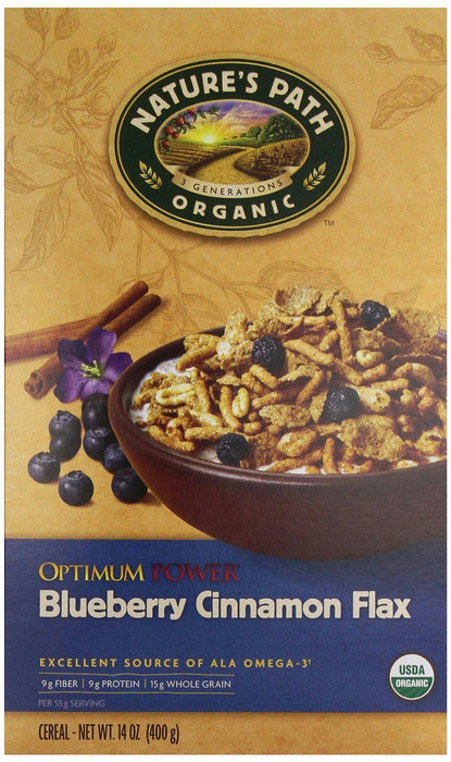 Nature's Path: Organic Optimum Power Cereal Blueberry Cinnamon Flax, 14 Oz