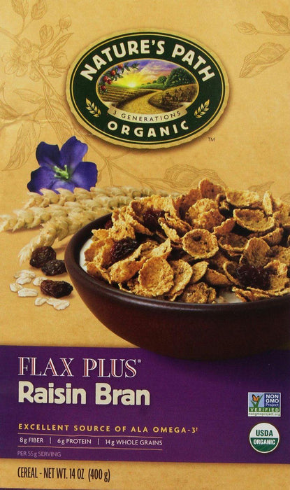 Nature's Path: Organic Flax Plus Cereal Raisin Bran, 14 Oz