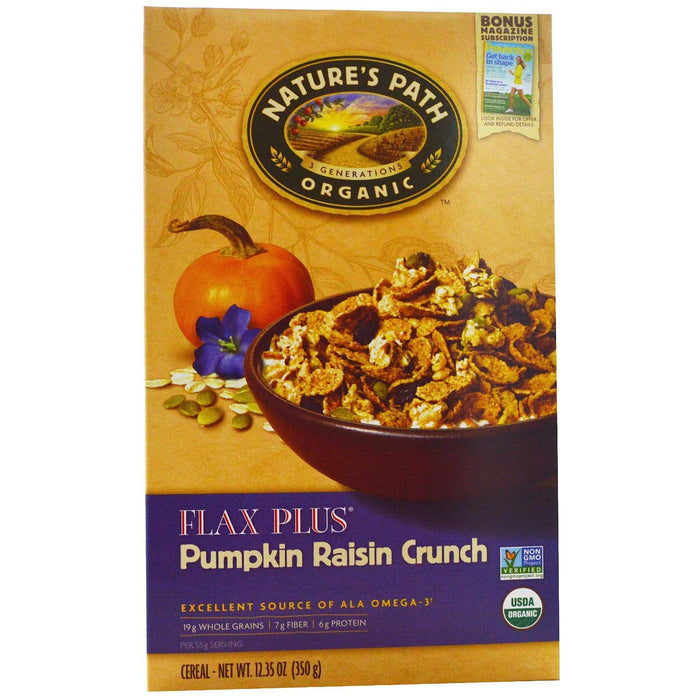 Nature's Path: Flax Plus Pumpkin Raisin Crunch Cereal, 12.35 Oz