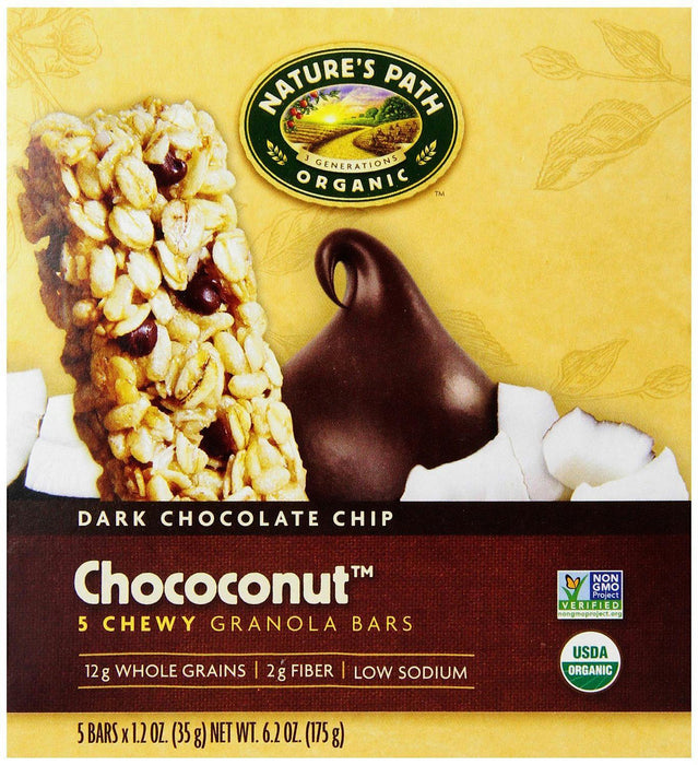 Nature's Path: Organic Granola Bars Dark Chocolate Chip Chococonut 5 Bars, 6.2 Oz