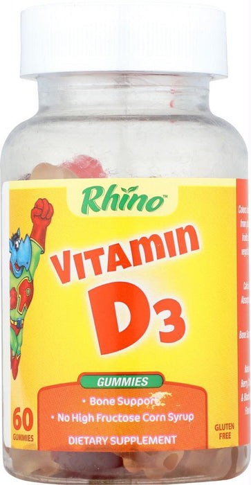 Nutrition Now: Rhino Gummy Bear Vitamin D, 60 Pc