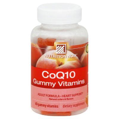 Nutrition Now: Coq10 Peach Flavor Gummy Vitamins Naturally Sourced Colors & Flavors, 60 Pc