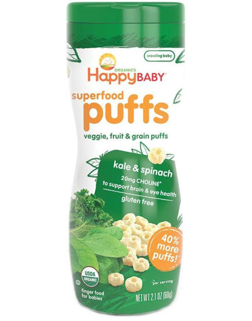 Happy Baby: Organic Puffs Kale & Spinach, 2.1 Oz