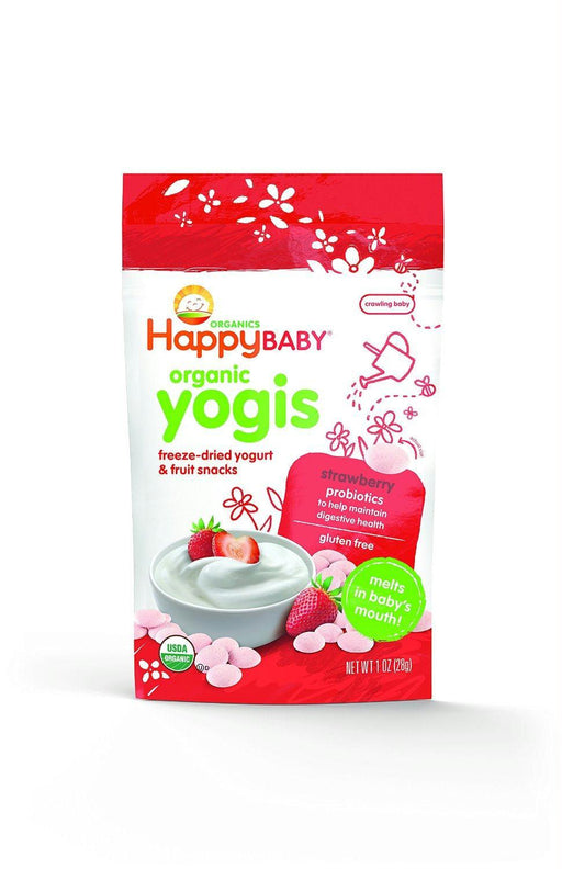 Happy Baby: Organic Yogis Yogurt And Fruit Snacks Strawberry, 1 Oz