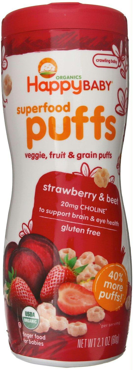 Happy Baby: Organic Baby Food Puffs Strawberry, 2.1 Oz