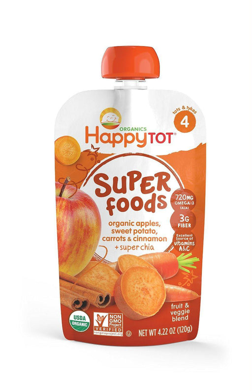 Happy Tot Organic Superfoods: Sweet Potato Apple Carrot & Cinnamon, 4.22 Oz