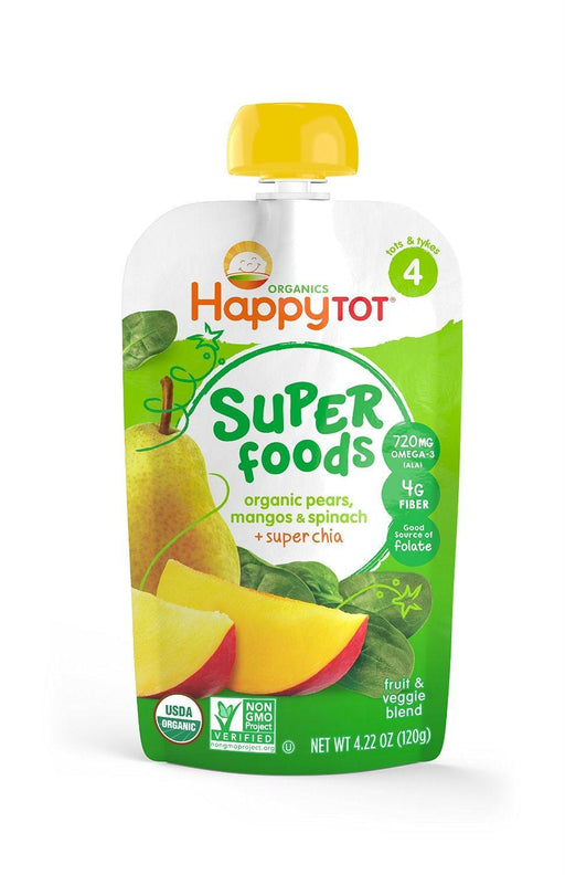 Happy Tot Organic Superfoods: Spinach Mango & Pear, 4.22 Oz