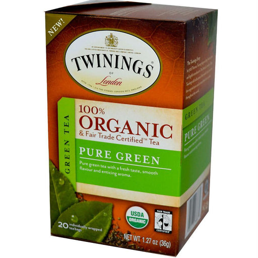 Twinings: 100% Organic Green Tea Pure Green, 20 Tea Bags