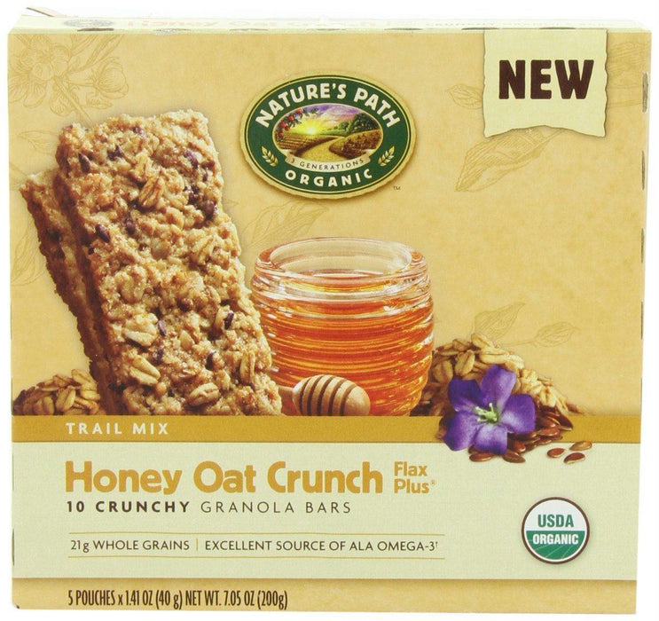 Nature's Path: Organic Honey Oat Crunch Flax Plus Granola 10 Bars, 7.05 Oz