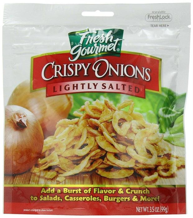 Fresh Gourmet: Crispy Onions Lightly Salted, 3.5 Oz