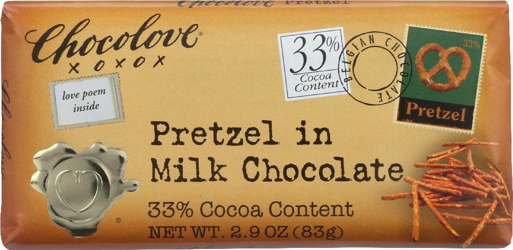 Chocolove: Pretzel In Milk Chocolate Bar, 2.9 Oz