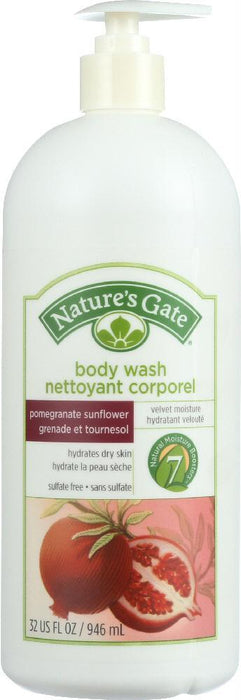 Natures Gate: Body Wash Pomegranate Sunflower, 32 Oz