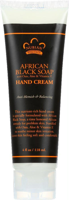 Nubian Heritage: Hand Cream African Black Soap, 4 Oz