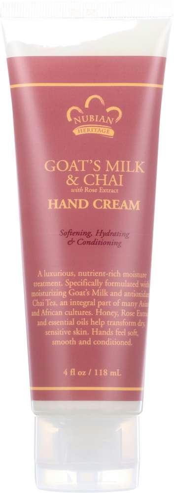 Nubian Heritage: Hand Cream Goat's Milk & Chai With Rose Extract, 4 Oz