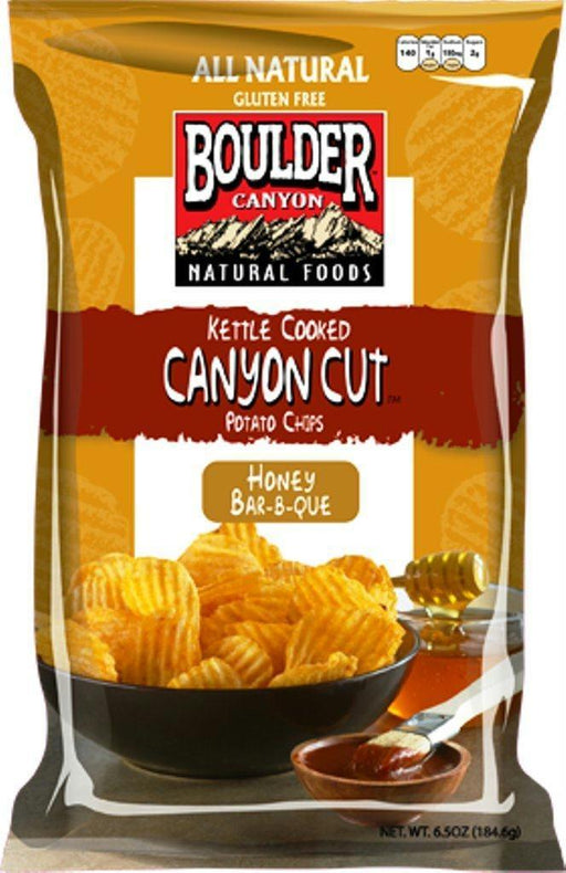 Boulder Canyon: Cut Kettle Cooked Chips Honey Bar-b-que, 6.5 Oz