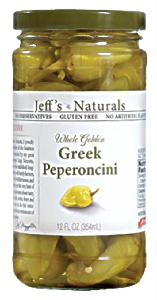 Jeff's Naturals: Whole Golden Greek Peperoncini, 12 Oz