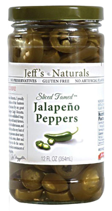 Jeff's Naturals: Sliced Tamed Jalapeno Peppers, 12 Oz