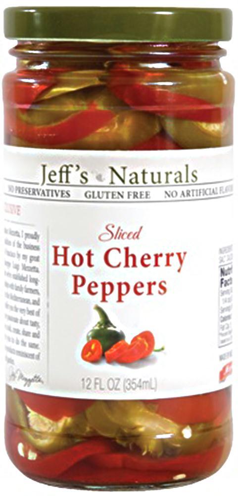 Jeff's Naturals: Sliced Hot Cherry Peppers, 12 Oz