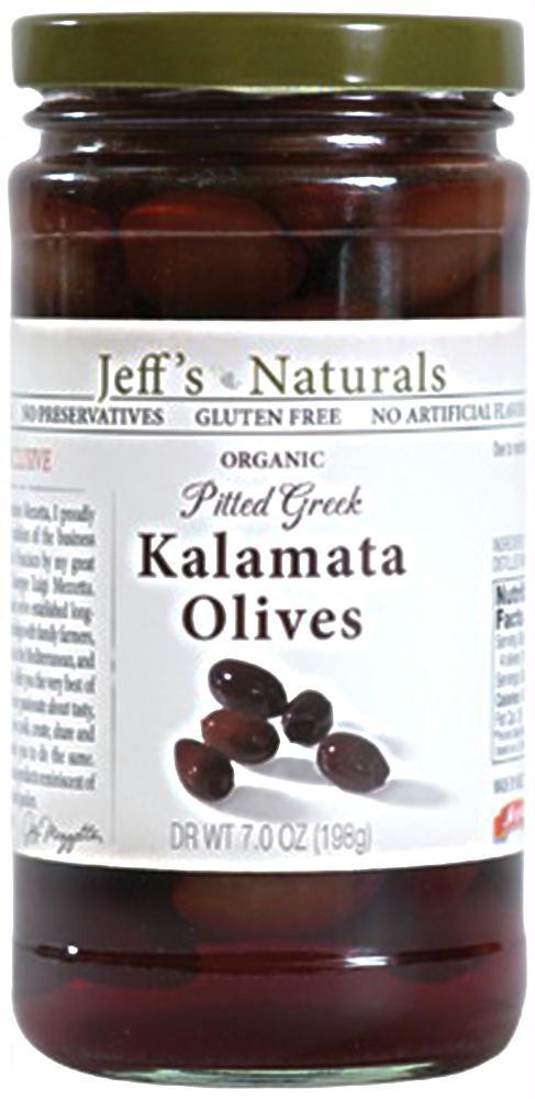 Jeff's Naturals: Organic Pitted Whole Greek Kalamata Olives, 7 Oz