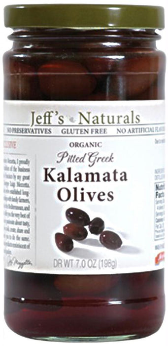 Jeff's Naturals: Organic Pitted Whole Greek Kalamata Olives, 7 Oz