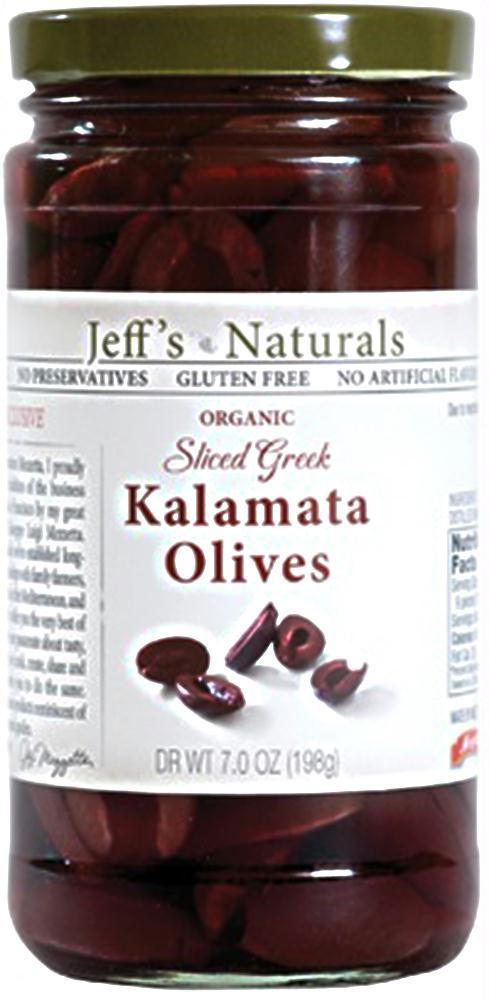 Jeff's Naturals: Organic Pitted Sliced Greek Kalamata Olives, 7 Oz