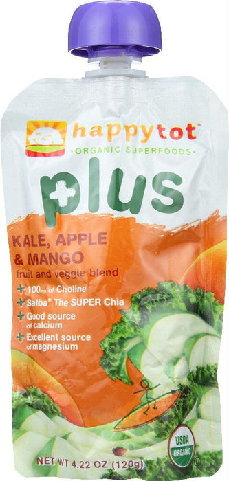 Happy Tot: Plus Organic Superfoods Plus Kale, Apple & Mango Fruit & Veggie Blend, 4.22 Oz