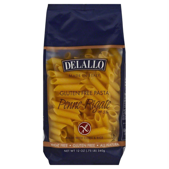 Delallo: Gluten Free Corn & Rice Penne Rigate, Made From The Best Wheat In Italy, 12 Oz